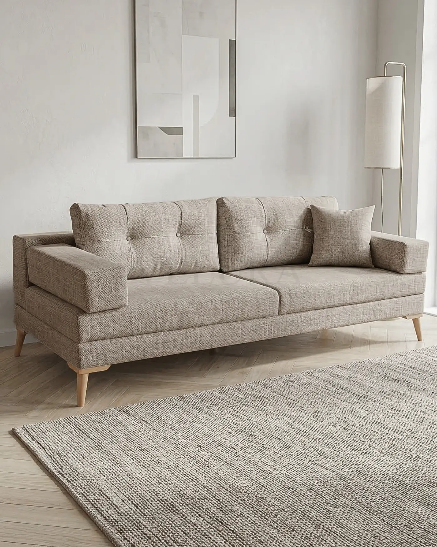 Ahşap Ayaklı Modern Köşe Koltuk Takımı