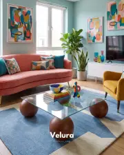 Küre Orta Sehpa - Ceviz Top - Kare - Şeffaf Cam