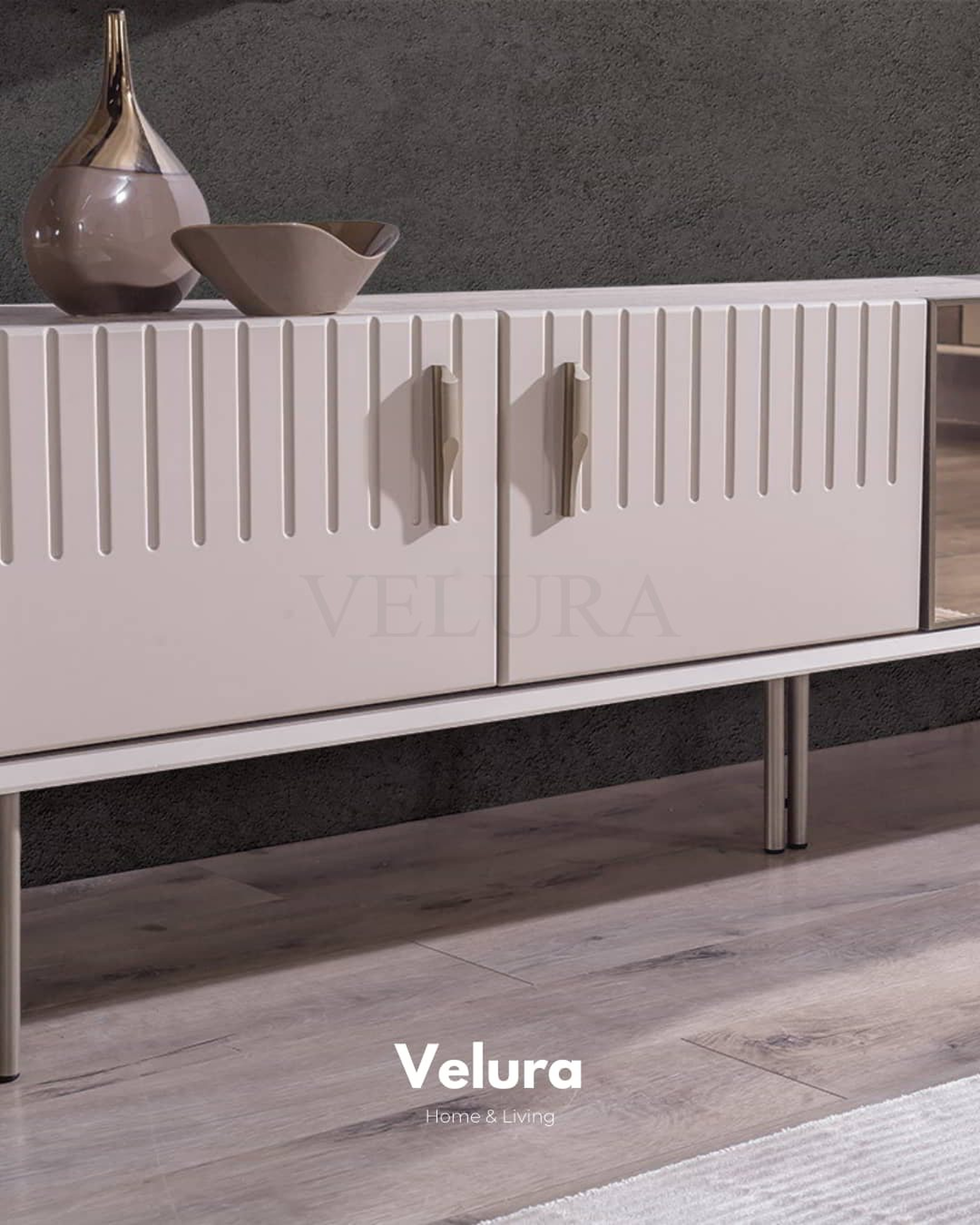 Tress TV Ünitesi kırık beyaz modern tasarım