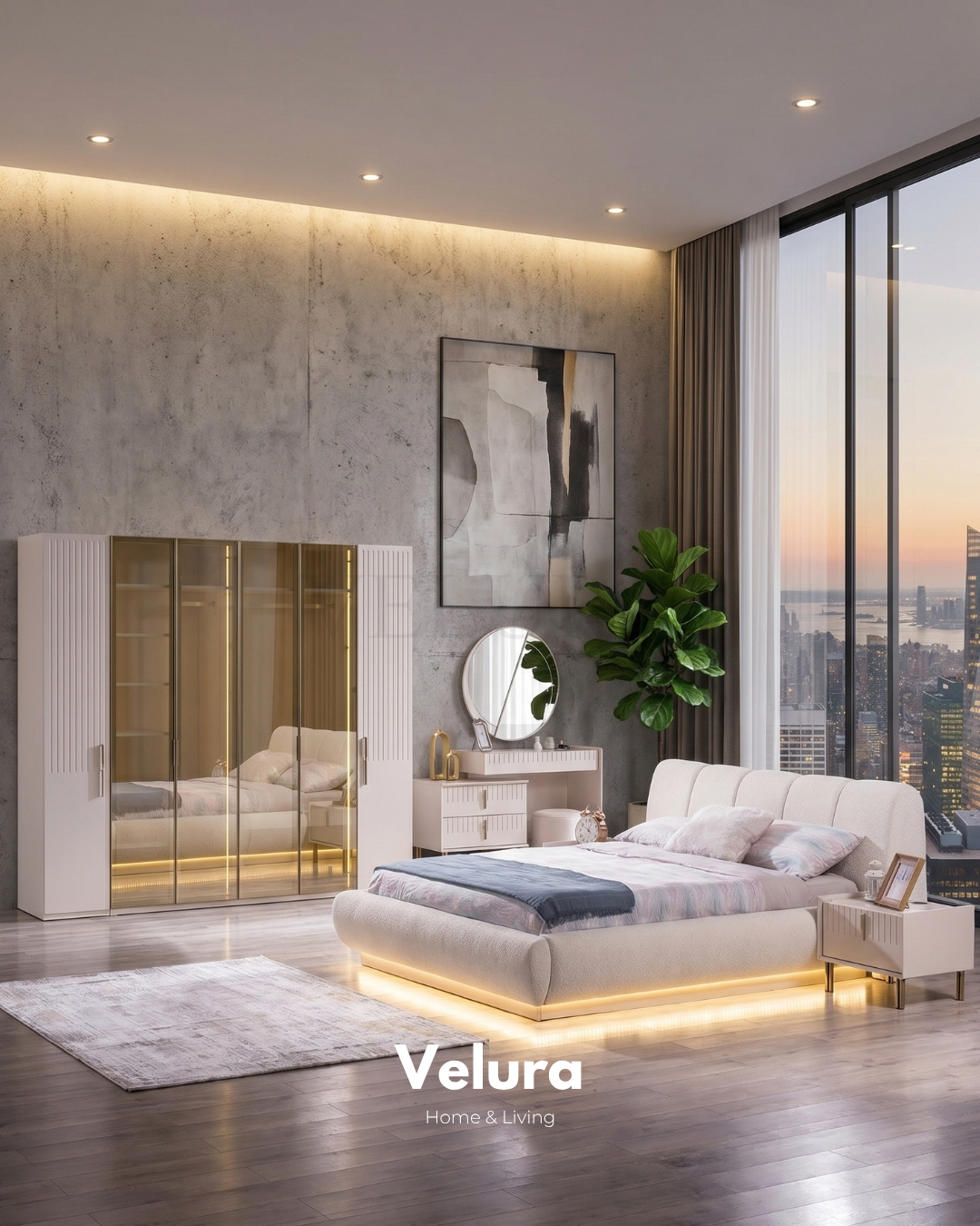 Velura Home Tress yatak odası seti V2